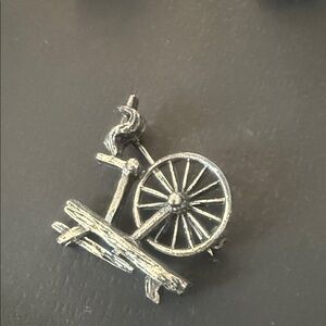 Silver Spinning Wheel Brooch